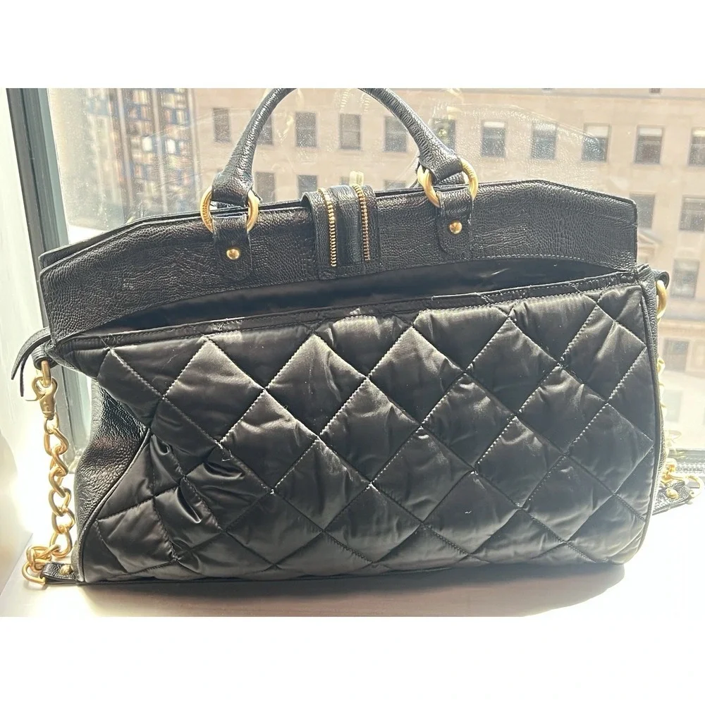 Brahmin Black Quilted Leather Briefcase - Picture 12 of 15